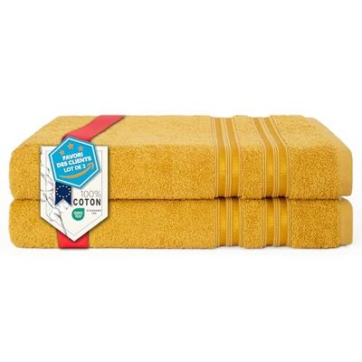 Hammetex Lot de 2 Serviettes de Bain 70x140 cm, 100% Coton 500 GSM, Douces, Absorbantes, Séchage Rapide, Certifiées OEKO-TEX, Moutarde Hammetex Lot de 2 Serviettes de Bain 70x140 cm, 100% Coton 500 GSM, Douces, Absorbantes, Séchage Rapide, Certifiées OEKO-TEX, Moutarde