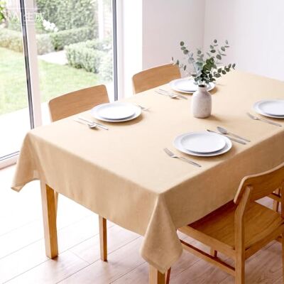 WOLTU Nappe de Table rectangulaire Aspect Lin Protection Décoration de Table Imperméable 110 x 140 cm Sable TD3036sd WOLTU Nappe de Table rectangulaire Aspect Lin Protection Décoration de Table Imperméable 110 x 140 cm Sable TD3036sd