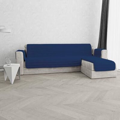 Italian Bed Linen Housse de canapé matelassée avec péninsule réversible Trendy, 190 cm, bleu foncé Italian Bed Linen Housse de canapé matelassée avec péninsule réversible Trendy, 190 cm, bleu foncé
