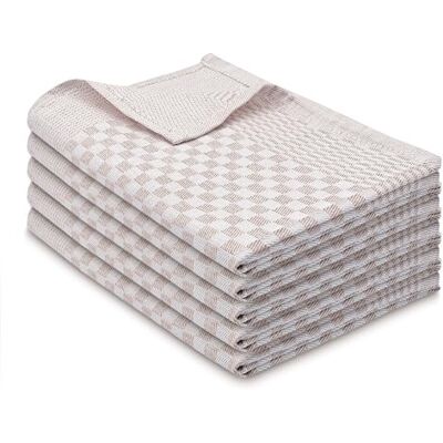 ZOLLNER Lot de 5 torchons en coton de 46x70 cm super absorbants et robustes lavables jusqu'à 60°C à carreaux marron qualité gastronomique certifiés Oeko Tex® ZOLLNER Lot de 5 torchons en coton de 46x70 cm super absorbants et robustes lavables jusqu'à 60°C à carreaux marron qualité gastronomique certifiés Oeko Tex®