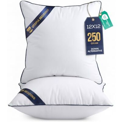 Utopia Bedding Lot de 2 coussins décoratifs d'intérieur pour canapé, lit, canapé, couvre-oreiller, 30,5 x 30,5 cm, blanc Utopia Bedding Lot de 2 coussins décoratifs d'intérieur pour canapé, lit, canapé, couvre-oreiller, 30,5 x 30,5 cm, blanc