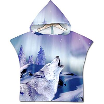 Treer Enfants Serviette de Plage Poncho À Capuchon, 3D Dessin Animé Microfibre Séchage Rapide Sports Bain Robes Peignoir Plage Serviettes de Natation pour Garçon,Fille (60 * 60cm,Loup des neiges) Treer Enfants Serviette de Plage Poncho À Capuchon, 3D Dessin Animé Microfibre Séchage Rapide Sports Bain Robes Peignoir Plage Serviettes de Natation pour Garçon,Fille (60 * 60cm,Loup des neiges)