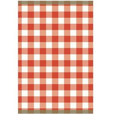 Torchon Coucke Emile - Motif Vichy - Rouge Orange - Coton Lin Torchon Coucke Emile - Motif Vichy - Rouge Orange - Coton Lin