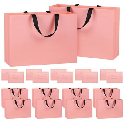 NAHRMY Lot de 10 Sac Cadeau Papier Renforcé Poignée Rose 43 x 32 x 13 cm, Grands Sacs Cadeaux pour Couette Couverture Peluche Vêtements Commerce de Détail NAHRMY Lot de 10 Sac Cadeau Papier Renforcé Poignée Rose 43 x 32 x 13 cm, Grands Sacs Cadeaux pour Couette Couverture Peluche Vêtements Commerce de Détail
