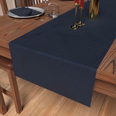 Soleil d'ocre , Chemin de table 40x180 cm LUXURY bleu nuit Soleil d'ocre , Chemin de table 40x180 cm LUXURY bleu nuit