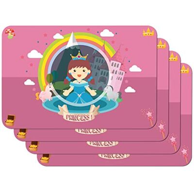 Venilia Set de table imprimé Enfants Princess, Napperon pour salle à manger, Tapis de table à manger, Tapis de peinture, rectangulaire, 4 pièce, 45 x 30cm, 59109 Venilia Set de table imprimé Enfants Princess, Napperon pour salle à manger, Tapis de table à manger, Tapis de peinture, rectangulaire, 4 pièce, 45 x 30cm, 59109
