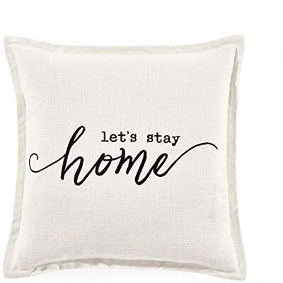 Lush Decor Let's Stay Home Script Housse de coussin décorative simple 50,8 x 50,8 cm Blanc Lush Decor Let's Stay Home Script Housse de coussin décorative simple 50,8 x 50,8 cm Blanc