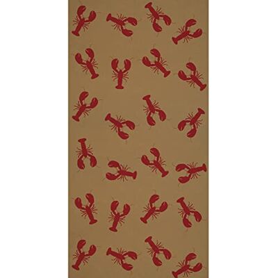 Beistle Rouleau de table en papier kraft imprimé homard sur le thème nautique, 61 cm x 15,2 m, nappe de fête Luau, marron/rouge Beistle Rouleau de table en papier kraft imprimé homard sur le thème nautique, 61 cm x 15,2 m, nappe de fête Luau, marron/rouge