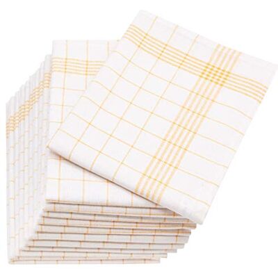 ZOLLNER Lot de 12 torchons de cuisine en lin mélangé de 60 x 80 cm Super absorbants et non pelucheux Lavables jusqu'à 95 °C Carreaux jaunes et blancs Qualité gastronomique Certifié Oeko Tex® ZOLLNER Lot de 12 torchons de cuisine en lin mélangé de 60 x 80 cm Super absorbants et non pelucheux Lavables jusqu'à 95 °C Carreaux jaunes et blancs Qualité gastronomique Certifié Oeko Tex®