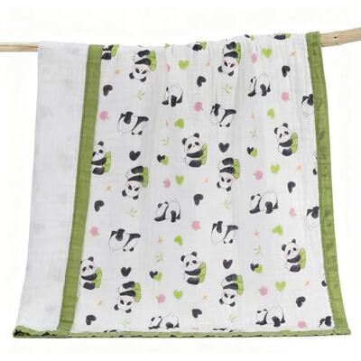 SYTTNUM Couvertures pour enfants couverture en mousseline pour bébé, Panda Serviette de bain,Couverture en coton,110×110cm Tissu de Couverture de mussole,Unisexe Coton Doux Mousseline pour bébé Couvert SYTTNUM Couvertures pour enfants couverture en mousseline pour bébé, Panda Serviette de bain,Couverture en coton,110×110cm Tissu de Couverture de mussole,Unisexe Coton Doux Mousseline pour bébé Couvert