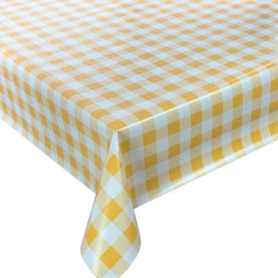 Euromat Nappe de table en toile cirée lavable, pour table de jardin Plusieurs tailles et designs Imperméable et lavable Certifié Öko-Tex À carreaux Jaune/blanc 107-4, 140 x 260 cm Euromat Nappe de table en toile cirée lavable, pour table de jardin Plusieurs tailles et designs Imperméable et lavable Certifié Öko-Tex À carreaux Jaune/blanc 107-4, 140 x 260 cm