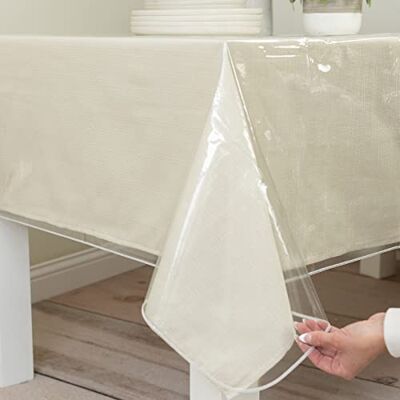 Benson Mills Nappe de protection en plastique transparent robuste 100% imperméable, en vinyle, résistante à l'huile (rectangulaire extra large, 177,8 x 228,6 cm) Benson Mills Nappe de protection en plastique transparent robuste 100% imperméable, en vinyle, résistante à l'huile (rectangulaire extra large, 177,8 x 228,6 cm)