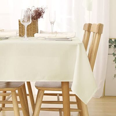Deconovo Nappe Rectangulaire de Salle à Manger Effet Lin Impermeable 140x300cm Beige Deconovo Nappe Rectangulaire de Salle à Manger Effet Lin Impermeable 140x300cm Beige