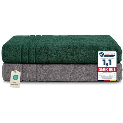 KOMFORTEC Modèle - 2 Serviettes 80x200cm, Coton, Sèche Rapide KOMFORTEC Modèle - 2 Serviettes 80x200cm, Coton, Sèche Rapide