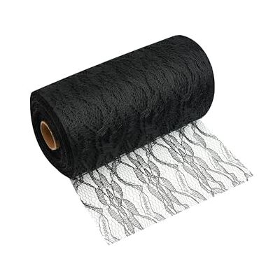 Moderno Chemin de table en dentelle noire (15 cm x 20 m) Ruban décoratif de qualité supérieure pour mariages, baptêmes, décoration de table festive pour occasions spéciales Moderno Chemin de table en dentelle noire (15 cm x 20 m) Ruban décoratif de qualité supérieure pour mariages, baptêmes, décoration de table festive pour occasions spéciales