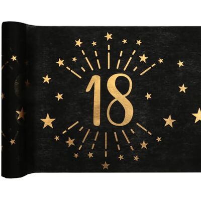 Santex 6787-18-30, Chemin de Table Âge étincelant métal Noir/Or, 18 Ans Santex 6787-18-30, Chemin de Table Âge étincelant métal Noir/Or, 18 Ans