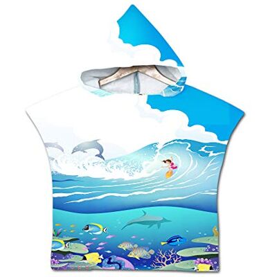 Treer Enfants Serviette de Plage Poncho À Capuchon, 3D Dessin Animé Microfibre Séchage Rapide Sports Bain Robes Peignoir Plage Serviettes de Natation pour Garçon,Fille (60 * 60cm,Eau de mer) Treer Enfants Serviette de Plage Poncho À Capuchon, 3D Dessin Animé Microfibre Séchage Rapide Sports Bain Robes Peignoir Plage Serviettes de Natation pour Garçon,Fille (60 * 60cm,Eau de mer)