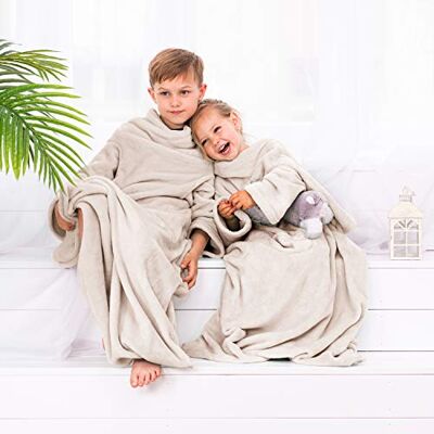 DecoKing Kiddo Couverture à Manches pour Enfants Polyester Crème 90 x 105 cm DecoKing Kiddo Couverture à Manches pour Enfants Polyester Crème 90 x 105 cm
