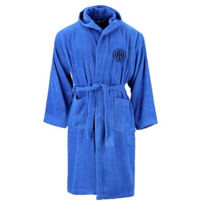 Inter Peignoir unisexe en éponge, couleur bleu, coupe régulière, 100% coton, produit officiel, série A, taille 4 ans Inter Peignoir unisexe en éponge, couleur bleu, coupe régulière, 100% coton, produit officiel, série A, taille 4 ans