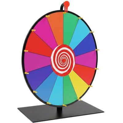 Relaxdays roue de la fortune, roue de table, 60 cm, 14 cases, multicolore inscriptible et effaçable, PVC et ABS Relaxdays roue de la fortune, roue de table, 60 cm, 14 cases, multicolore inscriptible et effaçable, PVC et ABS