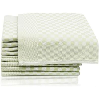 ZOLLNER Lot de 10 torchons en coton de 46x70 cm super absorbants et robustes lavables jusqu'à 60°C à carreaux verts qualité gastronomique certifiés Oeko Tex® ZOLLNER Lot de 10 torchons en coton de 46x70 cm super absorbants et robustes lavables jusqu'à 60°C à carreaux verts qualité gastronomique certifiés Oeko Tex®