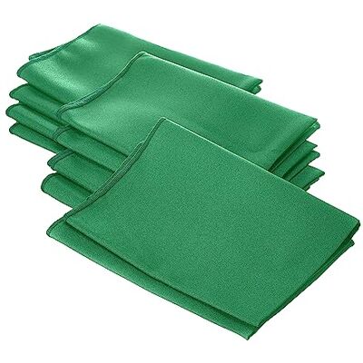 LA Linen Lot de 10 serviettes en popeline, polyester, jade, 45,7 x 45,7 cm LA Linen Lot de 10 serviettes en popeline, polyester, jade, 45,7 x 45,7 cm