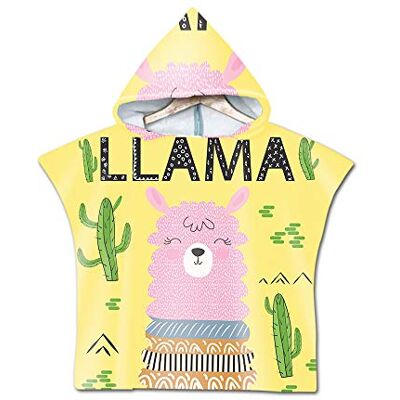 Treer Enfants Serviette de Plage Poncho À Capuchon, Microfibre Séchage Rapide Sports Bain Robes Peignoir Plage Serviettes de Natation pour Garçon,Fille (60x60cm,Alpaga Sourire Jaune) Treer Enfants Serviette de Plage Poncho À Capuchon, Microfibre Séchage Rapide Sports Bain Robes Peignoir Plage Serviettes de Natation pour Garçon,Fille (60x60cm,Alpaga Sourire Jaune)