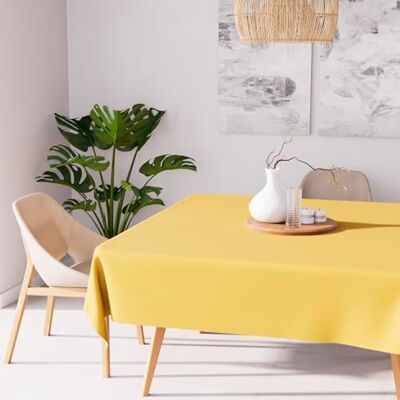 Nappe carrée jaune SHOP&CITY - 180x180 cm - Imperméable & Anti-taches Nappe carrée jaune SHOP&CITY - 180x180 cm - Imperméable & Anti-taches