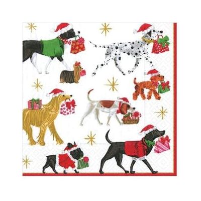 Caspari Entertaining with Christmas Delivery Lot de 20 serviettes à cocktail Blanc Caspari Entertaining with Christmas Delivery Lot de 20 serviettes à cocktail Blanc