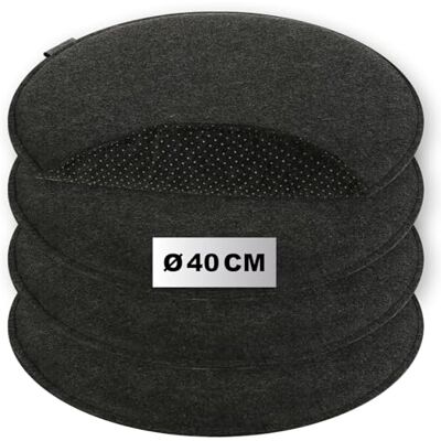 com-four ® 4x coussins de siège en feutre, coussins de chaise rembourrés coussin de siège rond pour salle à manger jardin balcon dessous antidérapant avec antidérapant com-four ® 4x coussins de siège en feutre, coussins de chaise rembourrés coussin de siège rond pour salle à manger jardin balcon dessous antidérapant avec antidérapant