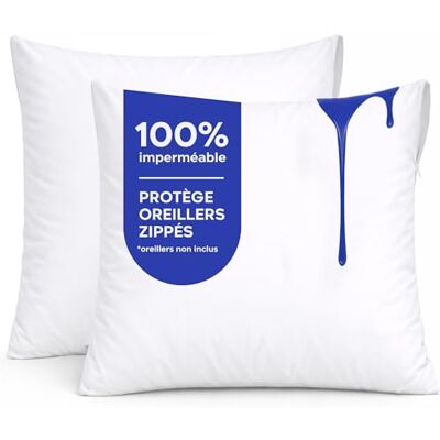 Twinzen Protege Oreiller 60x60 cm, Lot de 2 Housse Coussin 60x60 Imperméables – Lavables à 90°C – Anti-Acariens, Oeko-Tex, Pour Peaux Sensibles Twinzen Protege Oreiller 60x60 cm, Lot de 2 Housse Coussin 60x60 Imperméables – Lavables à 90°C – Anti-Acariens, Oeko-Tex, Pour Peaux Sensibles
