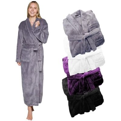 Silver Lilly Peignoir long en polaire pour femme Cadeau idéal pour la fête des mères, grand-mère, fille, sœur, épouse, petite amie Silver Lilly Peignoir long en polaire pour femme Cadeau idéal pour la fête des mères, grand-mère, fille, sœur, épouse, petite amie