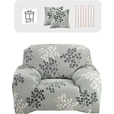 Lydevo Housse de canapé extensible 1 place En élasthanne Avec 2 housses de coussin Antidérapante et lavable Motif feuilles d'automne Lydevo Housse de canapé extensible 1 place En élasthanne Avec 2 housses de coussin Antidérapante et lavable Motif feuilles d'automne