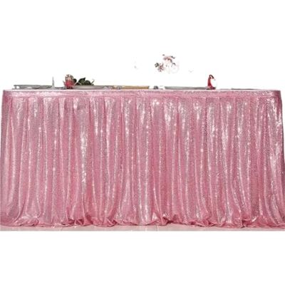 JFNKLFG Jupe de table à paillettes, nappe scintillante, décoration pour fêtes, anniversaires, mariages, festivals, événements, jupes rectangulaires pailletées (rose, 70 x 183 cm) JFNKLFG Jupe de table à paillettes, nappe scintillante, décoration pour fêtes, anniversaires, mariages, festivals, événements, jupes rectangulaires pailletées (rose, 70 x 183 cm)
