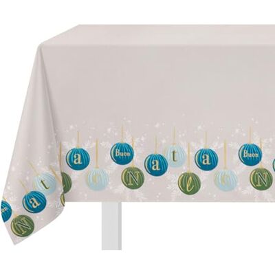 KASANOVA Nappe de Noël blanche - Décoration de table festive KASANOVA Nappe de Noël blanche - Décoration de table festive