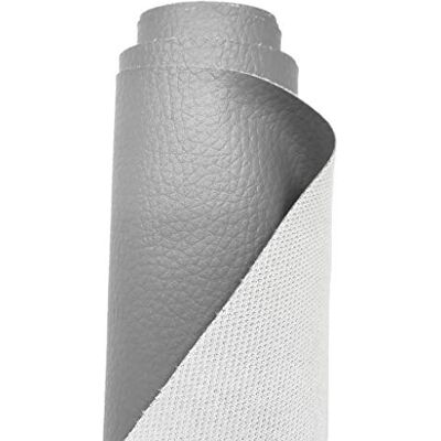 A-Express Tissu en similicuir grainé imperméable et résistant en vinyle Gris 50 cm x 140 cm A-Express Tissu en similicuir grainé imperméable et résistant en vinyle Gris 50 cm x 140 cm