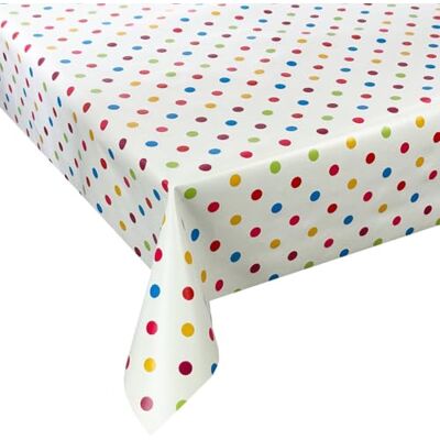 Euromat Nappe en toile cirée lavable, pour table de jardin Plusieurs tailles et designs Imperméable et lavable Certifié Öko-Tex (pois multicolores 06062-00, 140 x 140 cm) Euromat Nappe en toile cirée lavable, pour table de jardin Plusieurs tailles et designs Imperméable et lavable Certifié Öko-Tex (pois multicolores 06062-00, 140 x 140 cm)