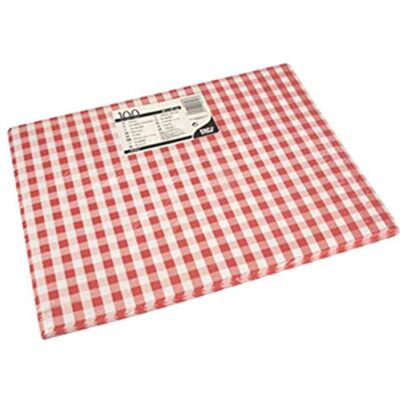 PAPSTAR Lot de 100 sets de table en papier 30 cm x 40 cm Rouge "Vichy PAPSTAR Lot de 100 sets de table en papier 30 cm x 40 cm Rouge "Vichy