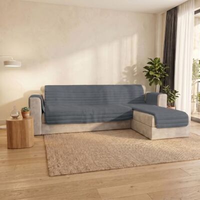 Italian Bed Linen Pinsonic Trenddy Housse de canapé matelassée avec péninsule réversible, gris foncé, 290 cm Italian Bed Linen Pinsonic Trenddy Housse de canapé matelassée avec péninsule réversible, gris foncé, 290 cm
