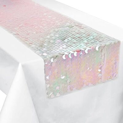 amscan Luminous Sequin Party Table Runner 13" x 72" Pink 1 Pc. amscan Luminous Sequin Party Table Runner 13" x 72" Pink 1 Pc.