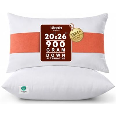 Utopia Bedding Lot de 2 coussins décoratifs d'intérieur pour canapé, lit et divan 50,8 x 66 cm Blanc Utopia Bedding Lot de 2 coussins décoratifs d'intérieur pour canapé, lit et divan 50,8 x 66 cm Blanc