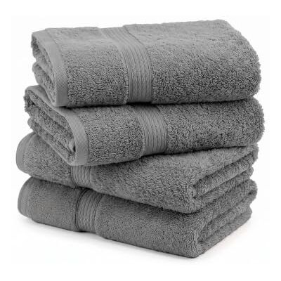 Superior Lot de 4 petites serviettes en coton égyptien, douces, épaisses et absorbantes, pour salle de bains, hôtel, spa, anthracite Superior Lot de 4 petites serviettes en coton égyptien, douces, épaisses et absorbantes, pour salle de bains, hôtel, spa, anthracite