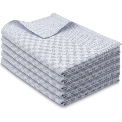 ZOLLNER Lot de 5 torchons en coton de 46x70 cm super absorbants et robustes lavables jusqu'à 60°C à carreaux gris qualité gastronomique certifiés Oeko Tex® ZOLLNER Lot de 5 torchons en coton de 46x70 cm super absorbants et robustes lavables jusqu'à 60°C à carreaux gris qualité gastronomique certifiés Oeko Tex®