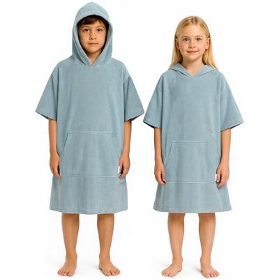 CalmyBEACH Poncho de Bain Enfant Fille Garçon Coton très léger Peignoir de Surf Serviette de Plage avec Capuche 10-13 Ans Bleu CalmyBEACH Poncho de Bain Enfant Fille Garçon Coton très léger Peignoir de Surf Serviette de Plage avec Capuche 10-13 Ans Bleu