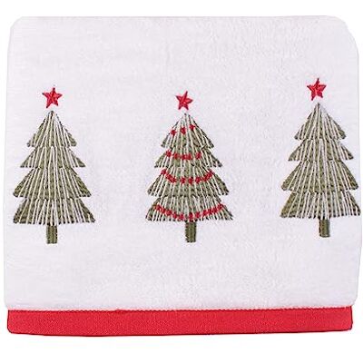 Marque Christmas Trees Serviette - Blanche - Serviette Marque Christmas Trees Serviette - Blanche - Serviette