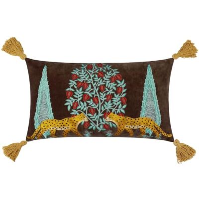 furn. Wylder Tropics Aritra Housse de coussin en velours brodé Multicolore 30 x 50 cm furn. Wylder Tropics Aritra Housse de coussin en velours brodé Multicolore 30 x 50 cm