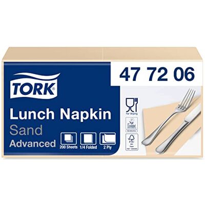Tork 477206 Lot de 10 serviettes de table en papier 2 couches pour petits plats et collations Qualité supérieure 32,6 x 33 cm (l x L) Pliées 1/4 Tork 477206 Lot de 10 serviettes de table en papier 2 couches pour petits plats et collations Qualité supérieure 32,6 x 33 cm (l x L) Pliées 1/4