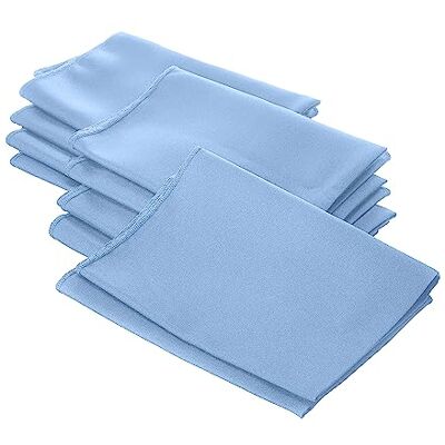 LA Linen Lot de 10 serviettes en popeline, polyester, bleu clair, 45,7 x 45,7 cm LA Linen Lot de 10 serviettes en popeline, polyester, bleu clair, 45,7 x 45,7 cm