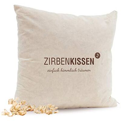 Zirben Familie connu dans le commerce spécialisé et l'industrie hôtelière • Coussin décoratif naturel 40 x 40 cm • Coussin décoratif rempli de flocons de pin naturel – Inscription avec un rêve céleste Zirben Familie connu dans le commerce spécialisé et l'industrie hôtelière • Coussin décoratif naturel 40 x 40 cm • Coussin décoratif rempli de flocons de pin naturel – Inscription avec un rêve céleste