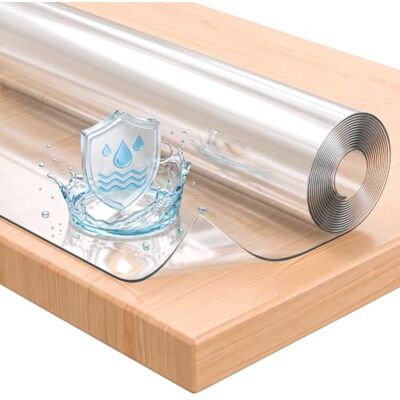 WOLTU Nappe transparente en PVC 2 mm, housse de table lavable, imperméable, résistante à la chaleur, film de protection pour table rectangulaire 90 x 180 cm WOLTU Nappe transparente en PVC 2 mm, housse de table lavable, imperméable, résistante à la chaleur, film de protection pour table rectangulaire 90 x 180 cm